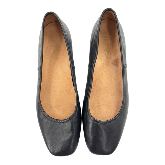 Vionic Black Genuine Leather Women's Flats Size 9 Pre-owned Good Condition - Picture 5 of 10